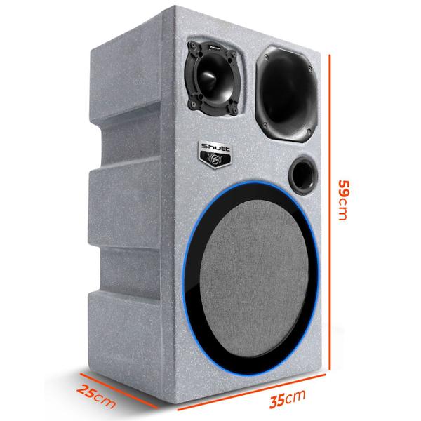 Imagem de Caixa Som Bob Igreja Amplificada Shutt 600w Subwoofer 12 Pol Connect Bluetooth USB P10 LED Completa