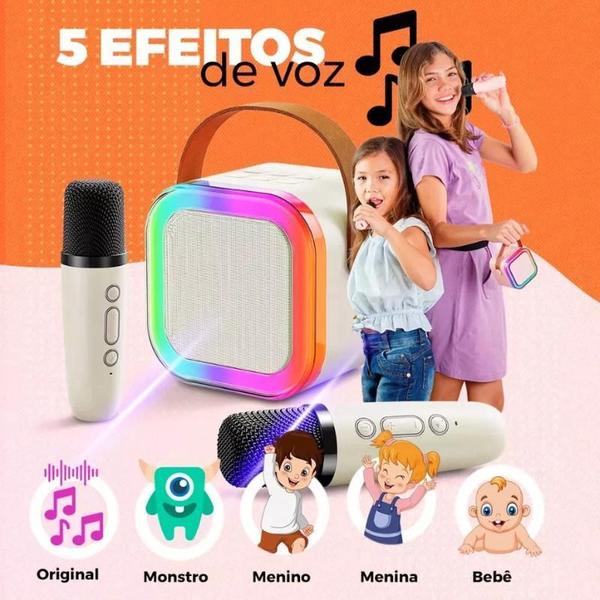 Imagem de Caixa Som Microfone Karaokê Sem Fio Bluetooth Brincadeira