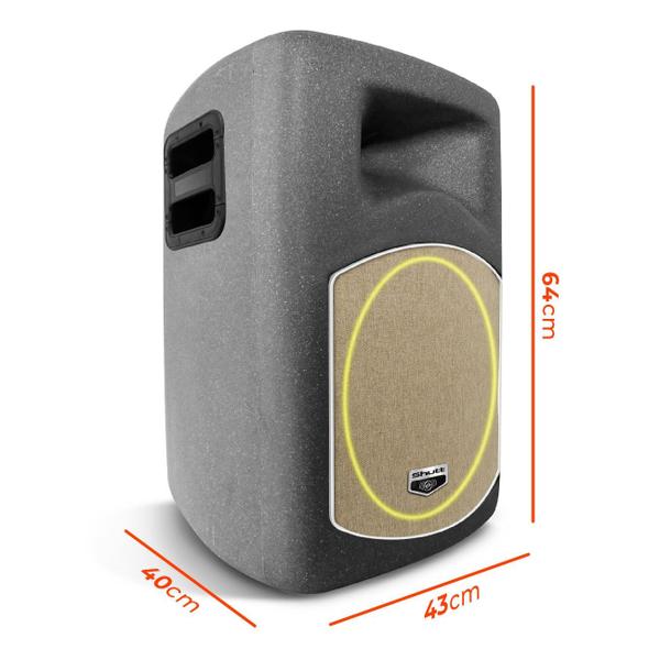 Imagem de Caixa Som Shutt Ativa Bivolt 480W Bluetooth USB P10 Subwoofer Connect 12 Pol + Driver Titanium LED