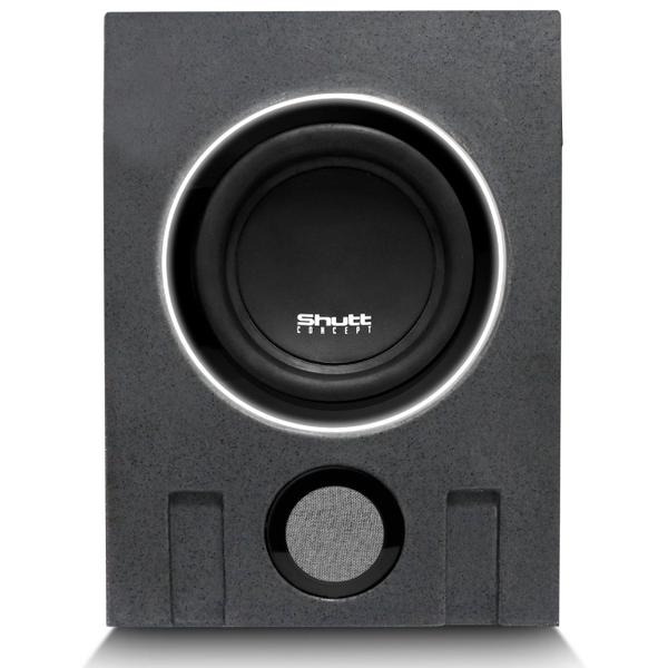 Imagem de Caixa Som Slim Passiva Dutada Subwoofer 8 Polegadas 220w Led Banco Carro Batidão Grave Forte