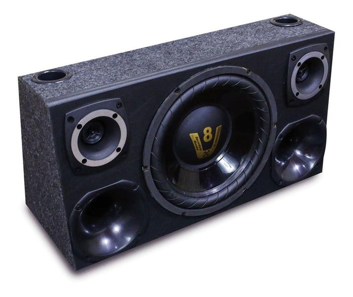 Imagem de Caixa Som Trio Dupla Completa Subwoofer + Taramps Tl 1500