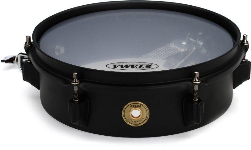 Imagem de Caixa Tama Metalworks Black Steel 10x3 Mini-Tymp Snare BST103MBK com Clamp Timbalito com Caixa