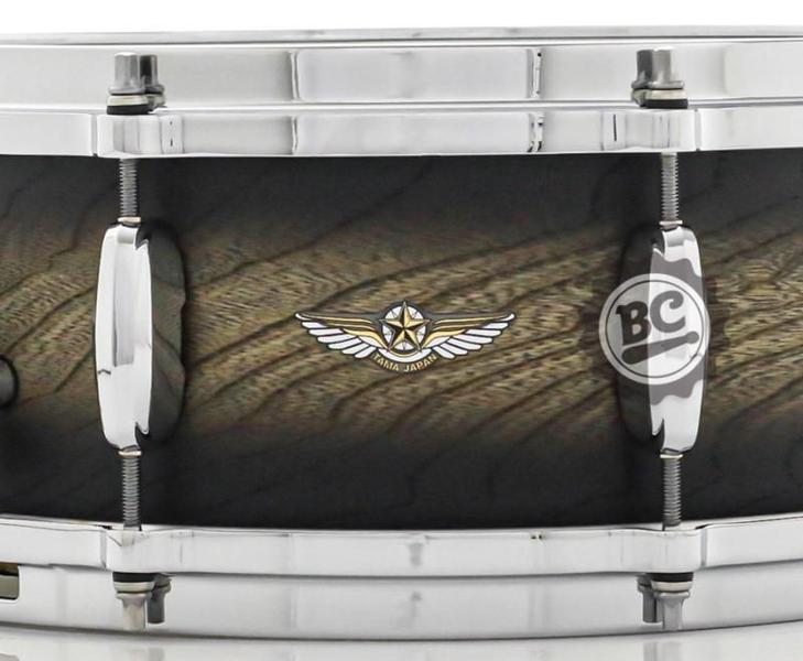 Imagem de Caixa Tama Star Walnut Shell 14x5,5 Satin Black Japanese Sen Burst (Made in Japan) com aros Die-Cast