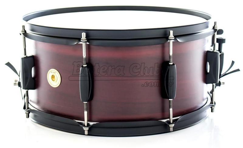 Imagem de Caixa Tama Woodworks Art Grain Burgundy Walnut Wrap 14x6,5 Matte Black Hardware