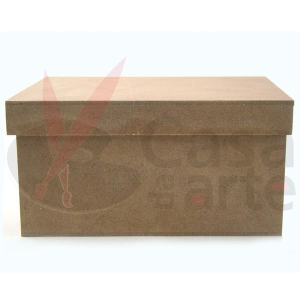 Imagem de Caixa Tampa Sapato de MDF Madeira Crua - Tamanho: 10 x 14 x 09 cm