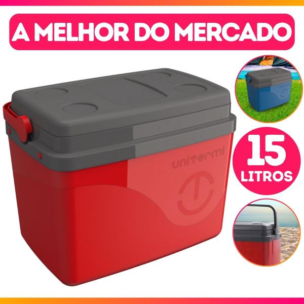 Imagem de Caixa Térmica 15L Unitermi Cooler Floripa Com Alça Praia Piscina Camping