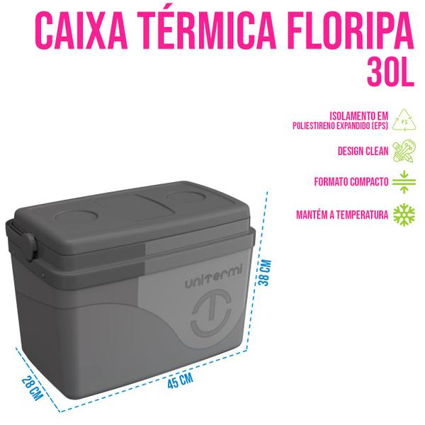 Imagem de Caixa Térmica 30 Litros Cooler Alça Bebidas Gelada 45 Latas