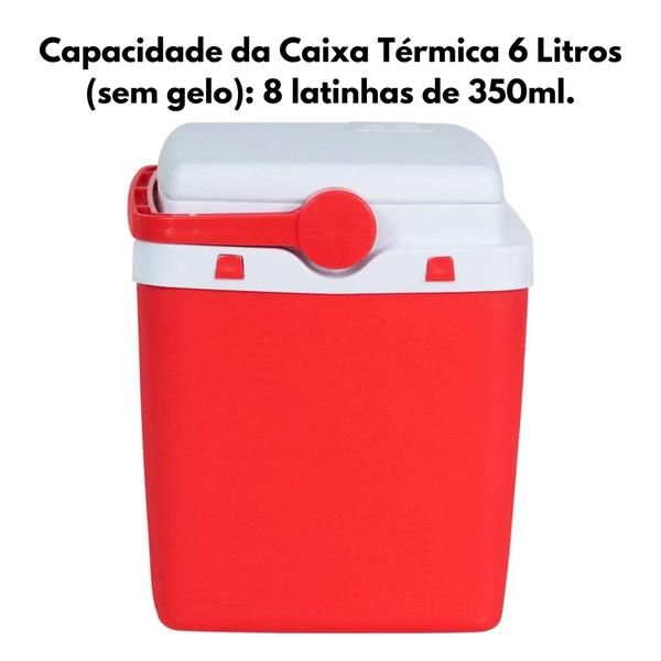 Imagem de Caixa Térmica 6 Litros Com Capacidade para 8 latinhas de 350ml - Bel