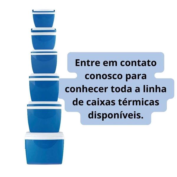 Imagem de Caixa Termica Azul Cooler 12 Litros com Alca Mor para Praia e Camping