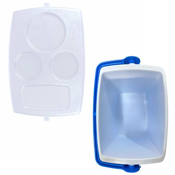Caixa Termica Azul Cooler 12 Litros com Alca Mor para Praia e Camping Imagem de Caixa Termica Azul Cooler 12 Litros com Alca Mor para Praia e Camping