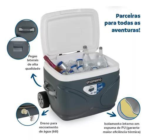 Caixa Termica Coller Grande 66L Porta Copo Rodinha Alça Soprano Imagem de Caixa Termica Coller Grande 66L Porta Copo Rodinha Alça Soprano