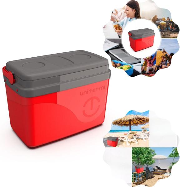 Imagem de Caixa Térmica Com Alça Cooler Praia Camping Latas Cerveja