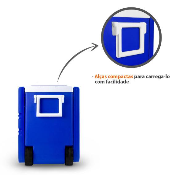 Imagem de Caixa Térmica Cooler 28l Com Alça Porta Copos Geladeira Portátil Bebidas Bolsa 3 em 1 Mesa e Cadeira