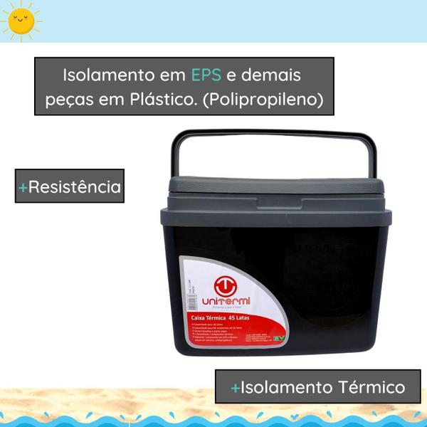 Imagem de Caixa térmica Cooler 30L Alça Tampa bandeja Floripa Unitermi Cerveja Água Suco Praia Churrasco