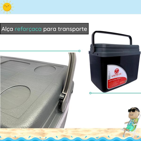 Imagem de Caixa térmica Cooler 30L Alça Tampa bandeja Floripa Unitermi Cerveja Água Suco Praia Churrasco