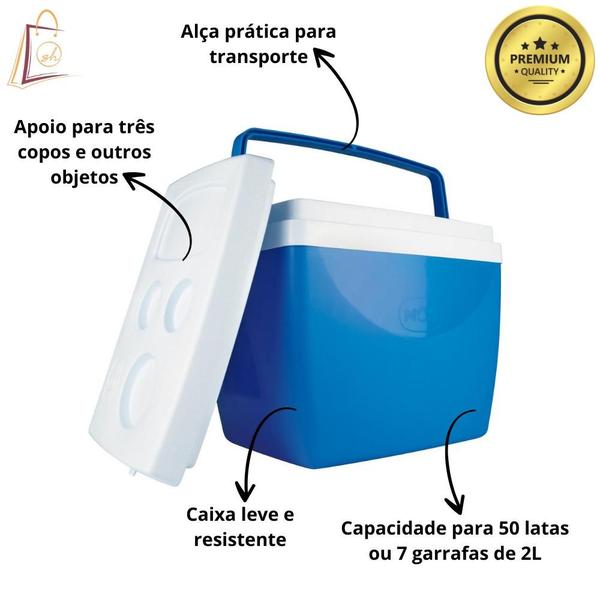 Imagem de Caixa Térmica Cooler 34 Litros Diversas Cores Para Bebidas Mor 