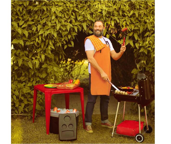 Imagem de Caixa Térmica Cooler 34L Com Alça Porta Copos Bebidas Alimentos Preto - Mor