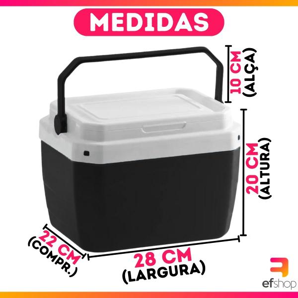 Imagem de Caixa Térmica Cooler 6 Litros 9 Latas Praia Camping Piscina Com Alça