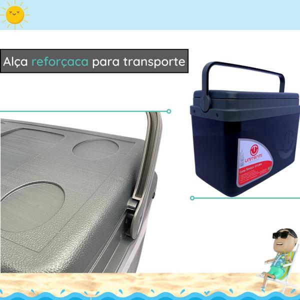 Imagem de Caixa térmica Cooler 7,5L Alça Tampa bandeja Floripa Unitermi Cerveja Água Suco Praia Churrasco