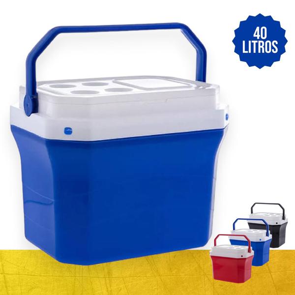 Imagem de Caixa Térmica Cooler Bebidas 40 Litros/62 Latas Com Alça Praia Verão Piscina 895