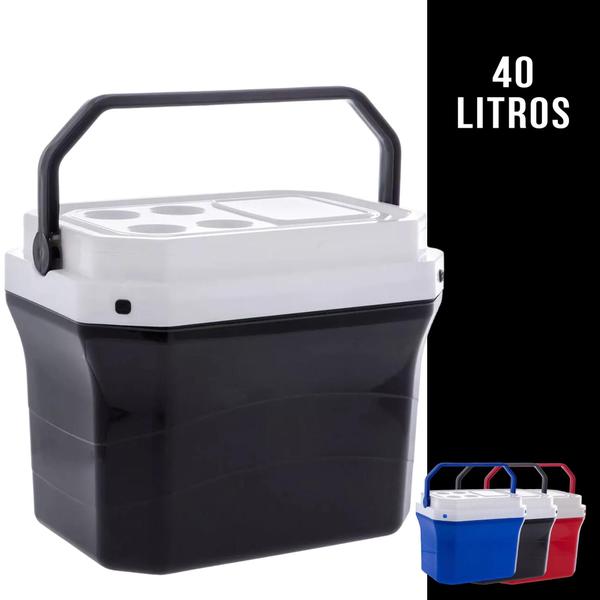 Imagem de Caixa Térmica Cooler Bebidas 40 Litros/62 Latas Com Alça Praia Verão Piscina 895