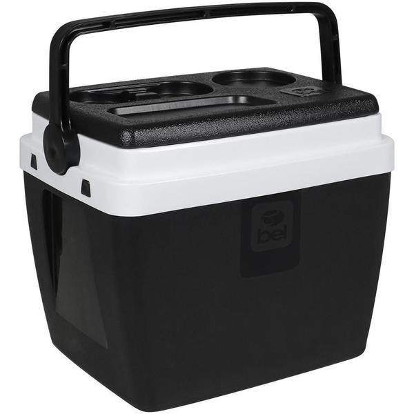 Imagem de Caixa Termica Cooler Com Alça 12L Bel - Cor Preto E Branco