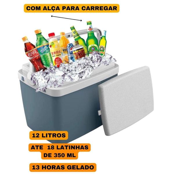 Imagem de Caixa Térmica Cooler Com Alça Praia Pesca Camping 12 Litros - SOPRANO