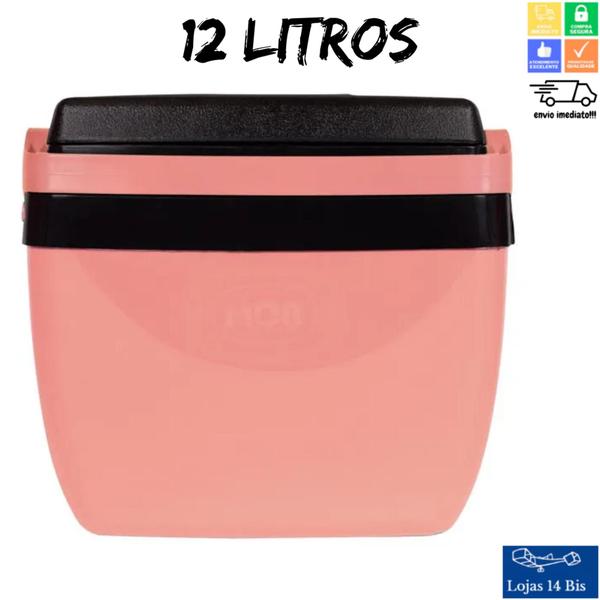 Imagem de Caixa Térmica Cooler Mor 12l Pêssego Com Suporte P/ Bebidas