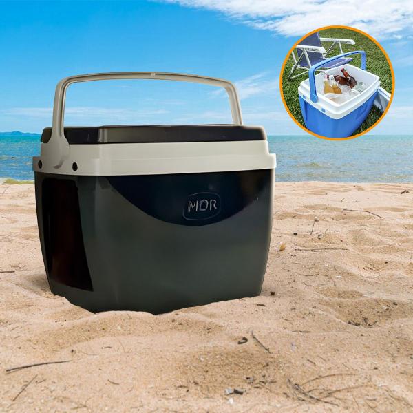 Imagem de Caixa Térmica Cooler Mor 34 Litros Pesca Praia Camping Com Trava Até 35 Latas