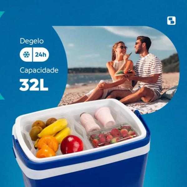 Imagem de Caixa Termica Cooler Tropical Com Acessorios 32 Lts Soprano