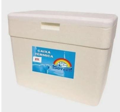Caixa Térmica De Isopor 35 Litros Sorvete Refrigerante - isoterm Imagem de Caixa Térmica De Isopor 35 Litros Sorvete Refrigerante