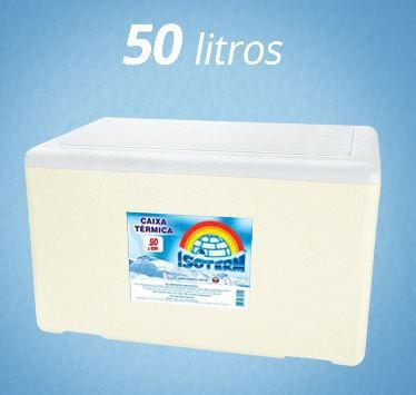 Imagem de Caixa Térmica De Isopor 50 Litros Resistente - ISOTERM