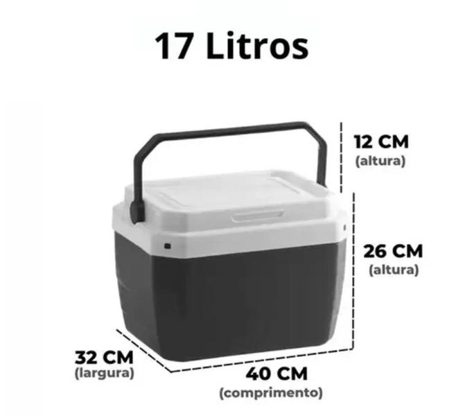 Imagem de Caixa Termica De Plastico Preto 17L 39,5X31X25,5Cm Paramount