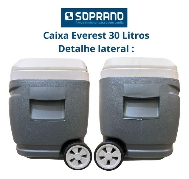 Imagem de Caixa Térmica Everest Cinza 30l Eficiência Térmica 72 Horas