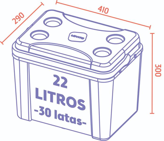 Imagem de Caixa Térmica Lavita 22 Litros - Vermelho Color