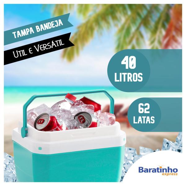 Imagem de Caixa Térmica Verde Cooler 40 Litros C/ Alça Praia E Cerveja