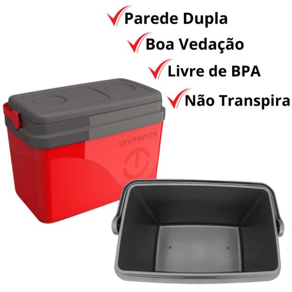 Caixa Térmico Com Alça de 30 Litros com Capacidade 45 Latas - Unitermi Imagem de Caixa Térmico Com Alça de 30 Litros com Capacidade 45 Latas
