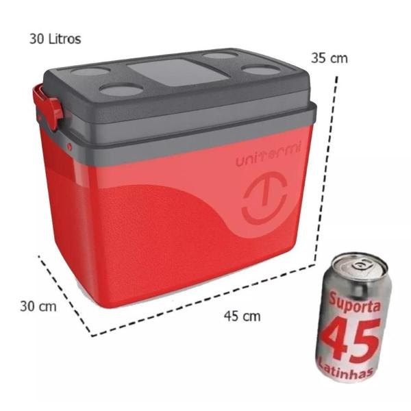 Caixa Térmico Com Alça de 30 Litros com Capacidade 45 Latas - Unitermi Imagem de Caixa Térmico Com Alça de 30 Litros com Capacidade 45 Latas