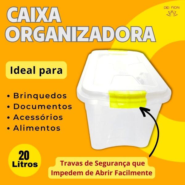 Imagem de Caixa Transparente Organizadora Multiuso 20 Litros C/ Tampa