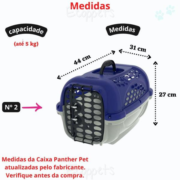 Imagem de Caixa Transporte Nº2 Para Cachorro Cães Gatos Coelhos Pet Shitzu Panther