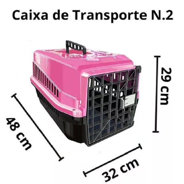 Imagem de Caixa Transporte Resistente N2 Rosa E Mordedor Galinha 16cm