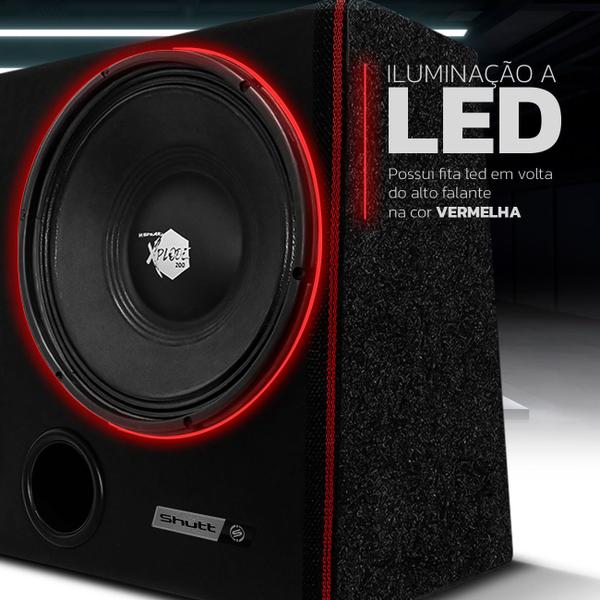 Imagem de Caixa Trio Som Automotivo 12 Polegadas Shutt Xplode Neon Led 400W Driver + Corneta + Tweeter