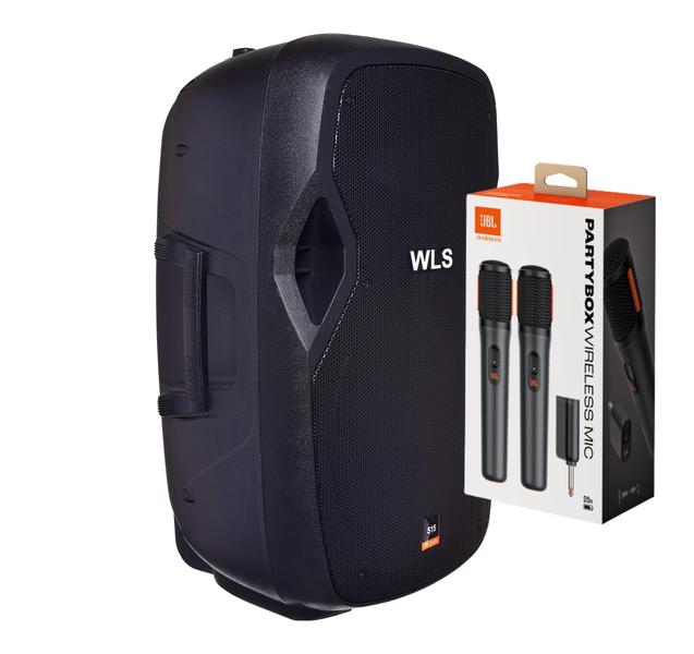 Imagem de Caixa WLS S15 Ativa  BT + Cx S15 Passiva + 2 Mic s/fio JBL