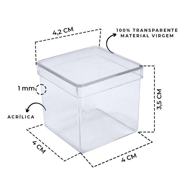 Imagem de Caixas Acrílicas Transparentes 4cm Com Clips Sortidos Para Home Office