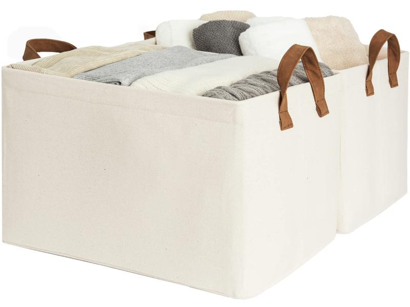 Caixas de armazenamento StorageWorks Extra Large, pacote com 2 unidades, cor natural Imagem de Caixas de armazenamento StorageWorks Extra Large, pacote com 2 unidades, cor natural