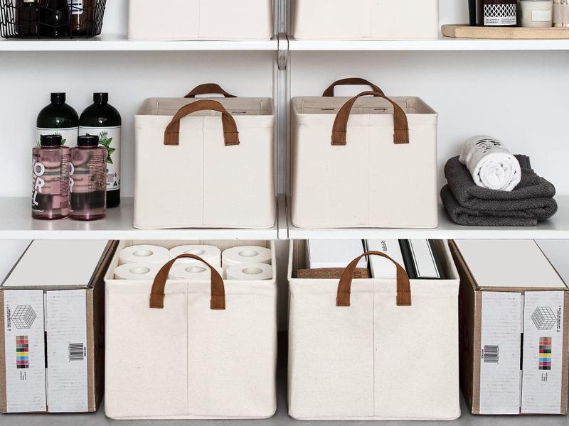 Caixas de armazenamento StorageWorks Extra Large, pacote com 2 unidades, cor natural Imagem de Caixas de armazenamento StorageWorks Extra Large, pacote com 2 unidades, cor natural