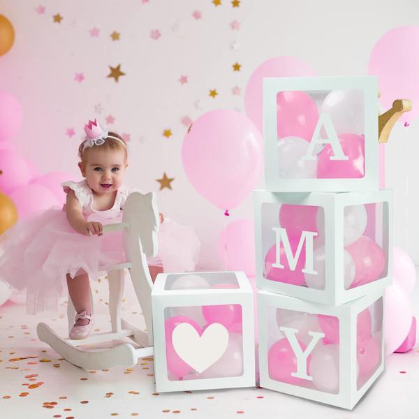 Imagem de Caixas de balão RUBFAC Baby Shower Gender Reveal com 41 letras
