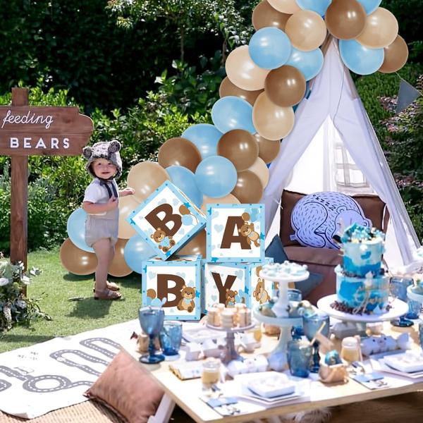 Imagem de Caixas de balão Teddy Bear, decoração de chá de bebê, 40 unidades