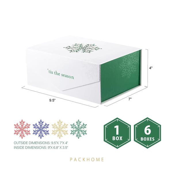 Caixas de presente PACKHOME 6 Christmas com tampas 24x17,5x10 cm verdes Imagem de Caixas de presente PACKHOME 6 Christmas com tampas 24x17,5x10 cm verdes