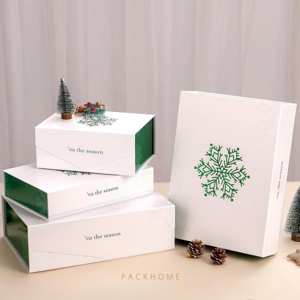 Caixas de presente PACKHOME 6 Christmas com tampas 24x17,5x10 cm verdes Imagem de Caixas de presente PACKHOME 6 Christmas com tampas 24x17,5x10 cm verdes